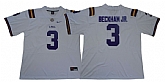 LSU Tigers 3 Odell Beckham Jr. White Nike College Football Jersey